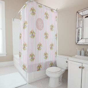 Rideaux De Douche Fleur de Lis rose Prépa personnalisée