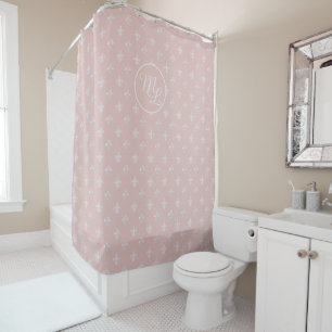 Rideaux De Douche Fleur de Lis rose Prépa personnalisée
