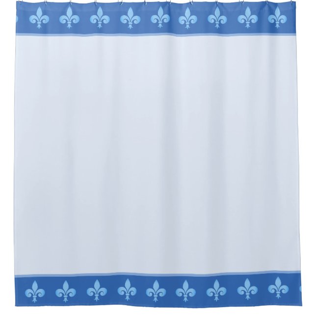 Rideaux De Douche Fleur de lis royale, fleurs de lys sur fond bleu (Devant)