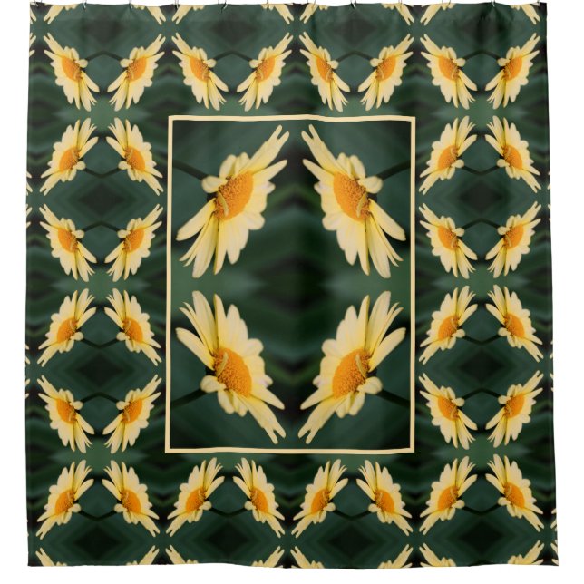 Rideaux De Douche Fleur de marguerite jaune gros Motif (Devant)