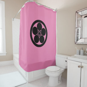 Rideaux De Douche Fleur de prune de style Umebachi en cercle