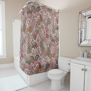 Rideaux De Douche Fleur de style campagnard français vintage avec mo