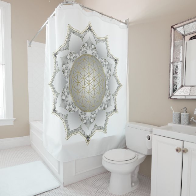 Rideaux De Douche Fleur De Vie - Blossoms Mandala 1 (En situation)