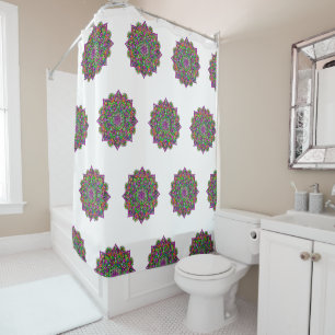 Rideaux De Douche Fleur De Vie - Indien Mandala 1