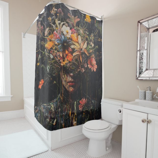 Rideaux De Douche Fleur du Voile - Surreal Art Design (En situation)