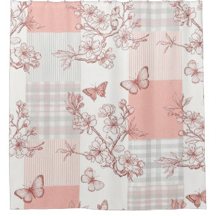 Rideaux De Douche Fleur Élégante de Papillon (9)