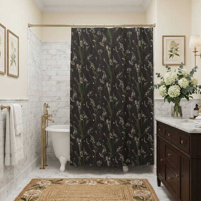 Rideaux De Douche Fleur foncé noir (Créateur téléchargé)