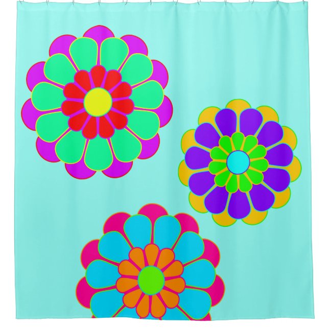 Rideaux De Douche Fleur Funky Power Bloom I II III + votre idée (Devant)