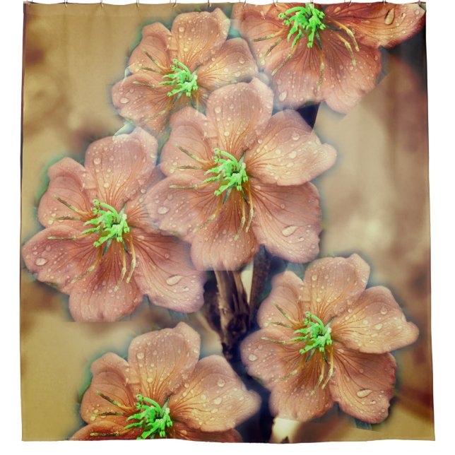 Rideaux De Douche Fleur graphique (Devant)