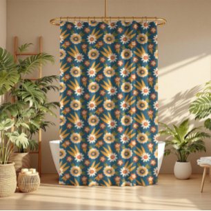 Rideaux De Douche Fleur groovy rétro