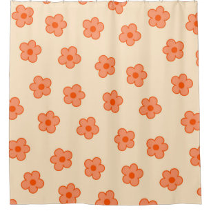 Rideaux De Douche Fleur Hippie Orange Peach Preppie