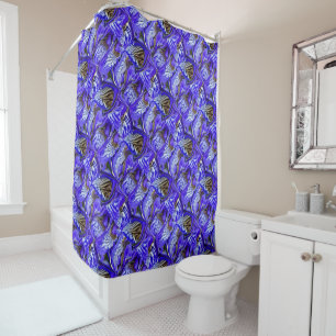 Rideaux De Douche Fleur Iris Violet / Esthétique / Carrelé /