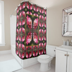 Rideaux De Douche Fleur rouge au soleil Motif Abstrait