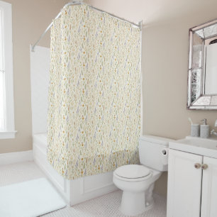 Rideaux De Douche Fleur sauvage Aquarelle En Fleur Motif Floral