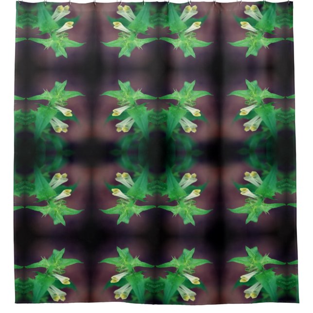 Rideaux De Douche Fleur sauvage blanc minuscule gros Motif (Devant)