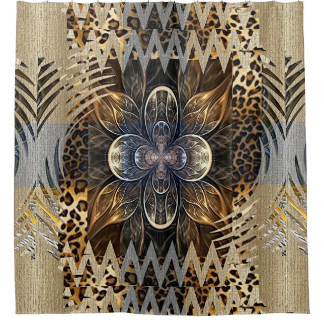 Rideaux De Douche Fleur sauvage d'Afrique Abstraite (Devant)