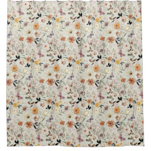 Rideaux De Douche Fleur sauvage de papillon Boho