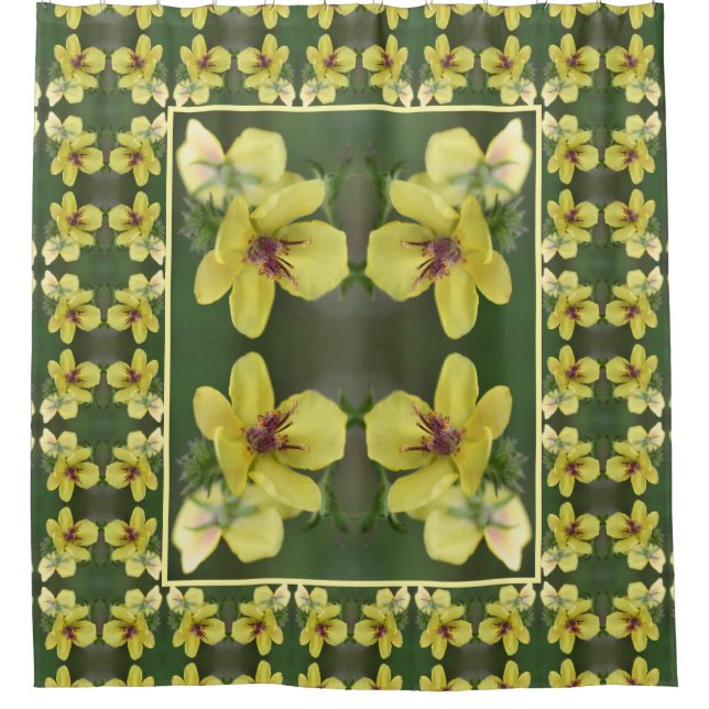 Rideaux De Douche Fleur sauvage jaune délicat Art Abstrait (Devant)