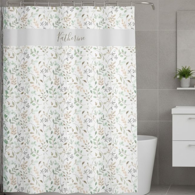 Rideaux De Douche Fleur sauvage personnalisé Boho (Créateur téléchargé)