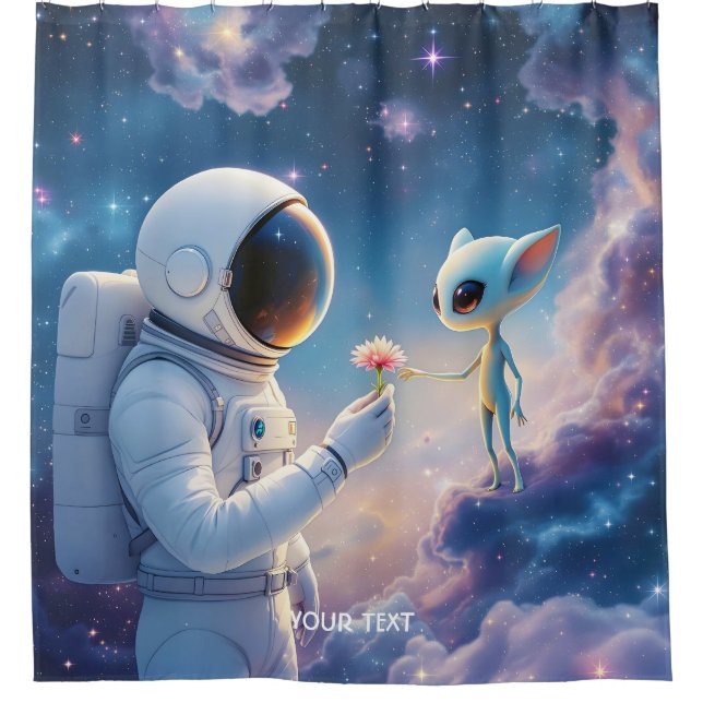 Rideaux De Douche Fleur spatiale de l'astronaute d'Imaginaire (Devant)