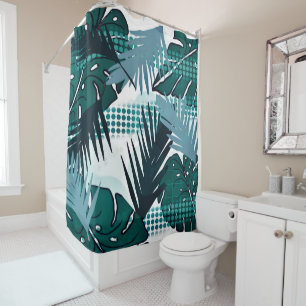 Rideaux De Douche Fleur tropicale botanique abstraite