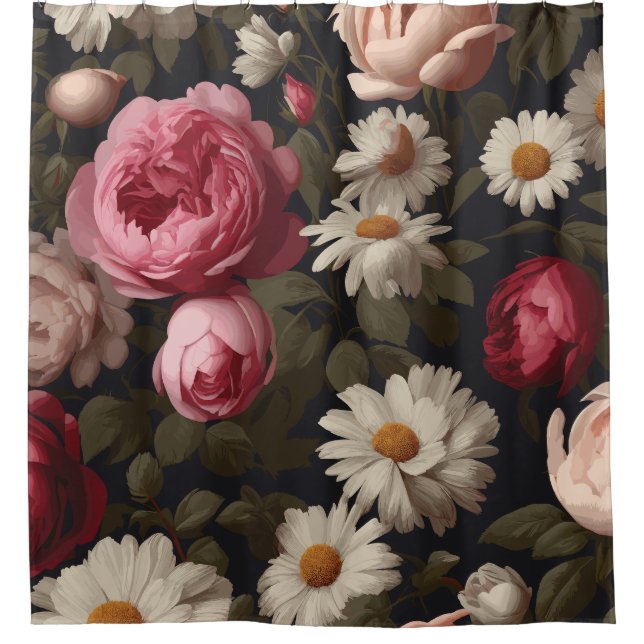 Rideaux De Douche Fleuris Vintage : (Devant)