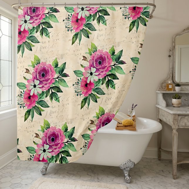 Rideaux De Douche Fleuris Vintage Shabby Chic (Créateur téléchargé)