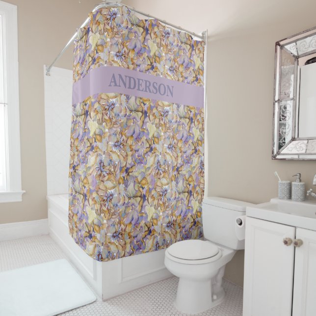 Rideaux De Douche Fleurs Abstraites Boho personnalisées Imprimer (En situation)