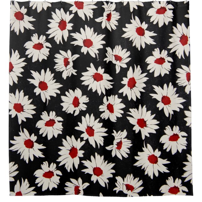 Rideaux De Douche Fleurs Abstraites, motif d'aquarelle d'art. (Devant)