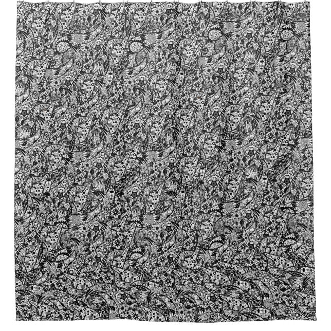 Rideaux De Douche Fleurs Art - (Devant)