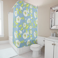 Fleurs blanches et jaunes motif sur gris