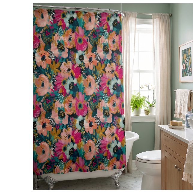 Rideaux De Douche Fleurs Botaniques  (Créateur téléchargé)