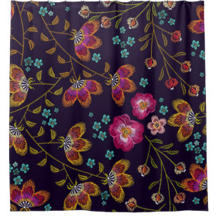 Rideaux De Douche Fleurs brodées : mode sans couture motif