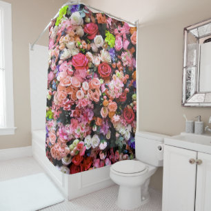 Rideaux De Douche Fleurs colorées en Bouquet floral fleuri