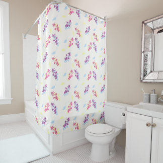Rideaux De Douche Fleurs colorées Pastel Motif sans couture