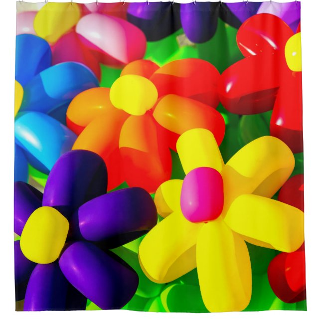 Rideaux De Douche Fleurs de ballons de jouets (Devant)