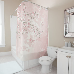 Rideaux De Douche Fleurs de cerisier pastel florales vintage