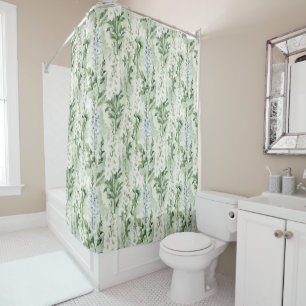 Rideaux De Douche Fleurs de Delphinium Blanc Lavande pour Baby Showe