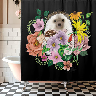 Rideaux De Douche Fleurs de hérisson mignonnes