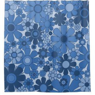 Rideaux De Douche Fleurs de Jardin Rétro 60s les années 70 motif Flo