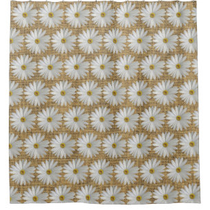 Rideaux De Douche Fleurs de marguerite Burlap