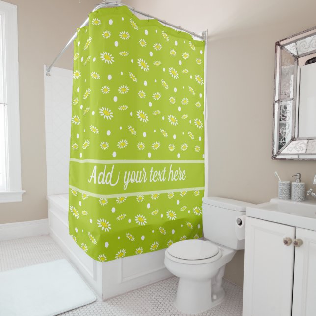 Rideaux De Douche Fleurs de marguerite personnalisées Meadow Stars (En situation)