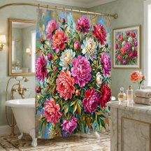 Fleurs de pivoine peintes élégantes et colorées