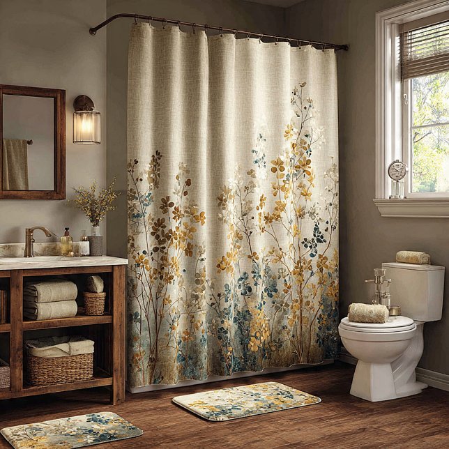 Rideaux De Douche fleurs de prairie ambre (Créateur téléchargé)
