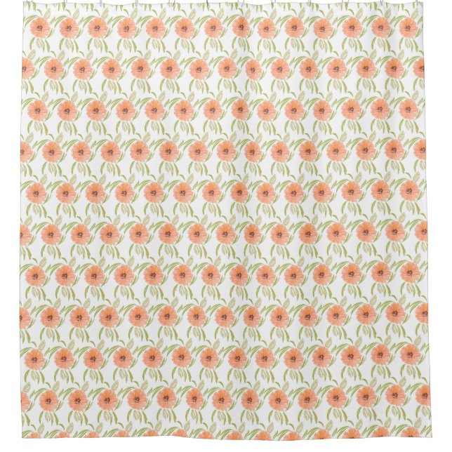 Rideaux De Douche Fleurs de prairie aquarelle Fleur sauvage (Devant)