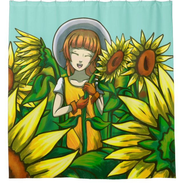 Rideaux De Douche Fleurs de soleil (Devant)