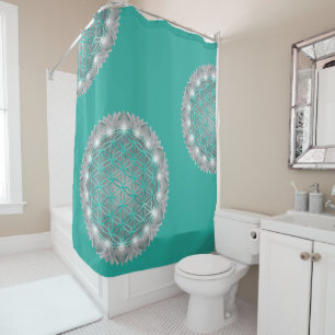 Rideaux De Douche FLEURS DE VIE - Géométrie Sacrée Lumière 2