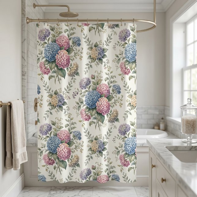 Rideaux De Douche Fleurs d'hortensia délicates  (Créateur téléchargé)