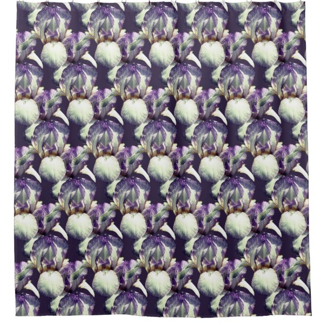 Rideaux De Douche Fleurs d'iris violettes Motif de la nature    (Devant)
