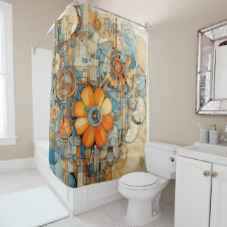 Rideaux De Douche fleurs d'orange Cubist inspo